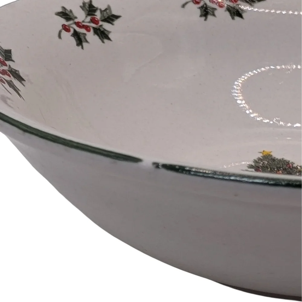 Gibson Noel Morning Soup Bowl Christmas Tree and Holly Holiday Vintage SEE